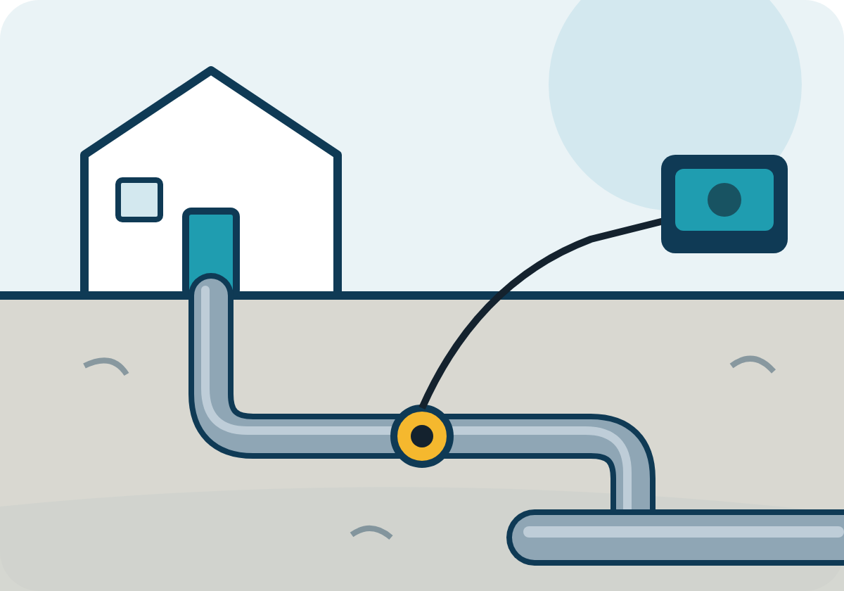 Sewer line service illustration